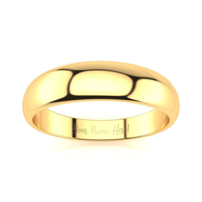 10K Yellow Gold 5MM Heavy Tapered Ladies and Mens Wedding Band, Size 9